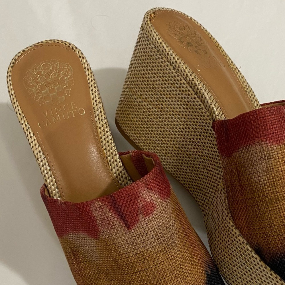 Vince Camuto Gadgen Wedge Sandals Tie Dye Hippie Boho Chunky Size 9.5 M (41) - Picture 5 of 12